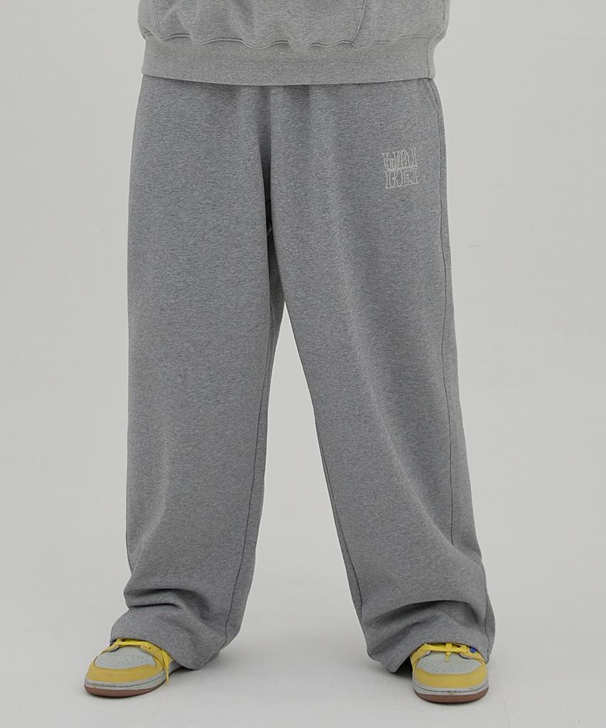 WAIKEI Logo Embroidered Sweatpants Gray