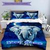 3PC Custom Name Ethereal Elephant Dreamscape Bedding,soft and breathable,2D Flat Print,room decor.,Poster Three-piece set,Soccer Three-piece set,Art,P