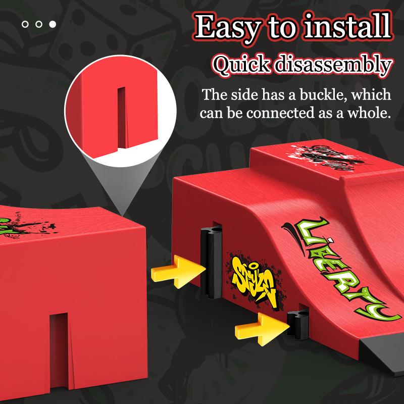 Children Finger Sports Toys Finger Skateboard Game Park Site Step Ramp Scene Props Mini Fingertip Skateboard Set Gift Adult Toys