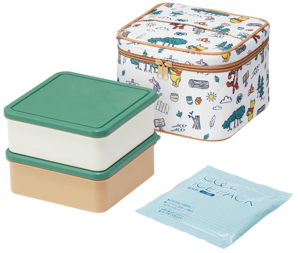 Skater Picnic Bento Box with Insulated Bag and Ice Disney Winnie the Pooh Made in 2240ml (skater) Pack, Design, Japan, (KCPC2)