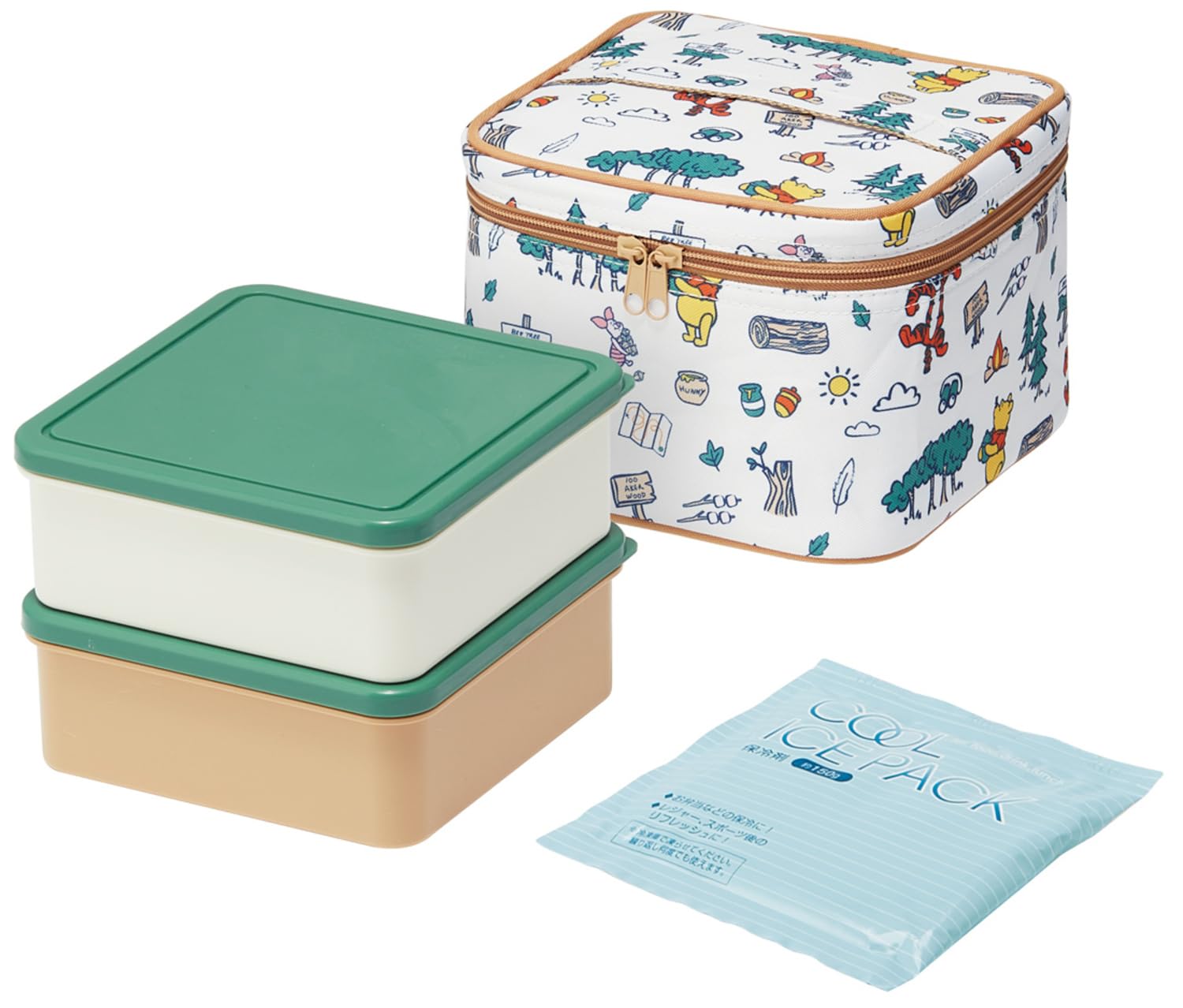 

Skater Picnic Bento Box with Insulated Bag and Ice Disney Winnie the Pooh Made in 2240ml (skater) Pack, Design, Japan, (KCPC2)