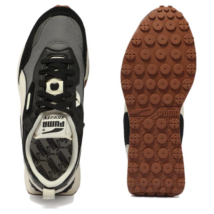 PUMA Retro Rider Unisex Sneakers Black White Beige 387672-45