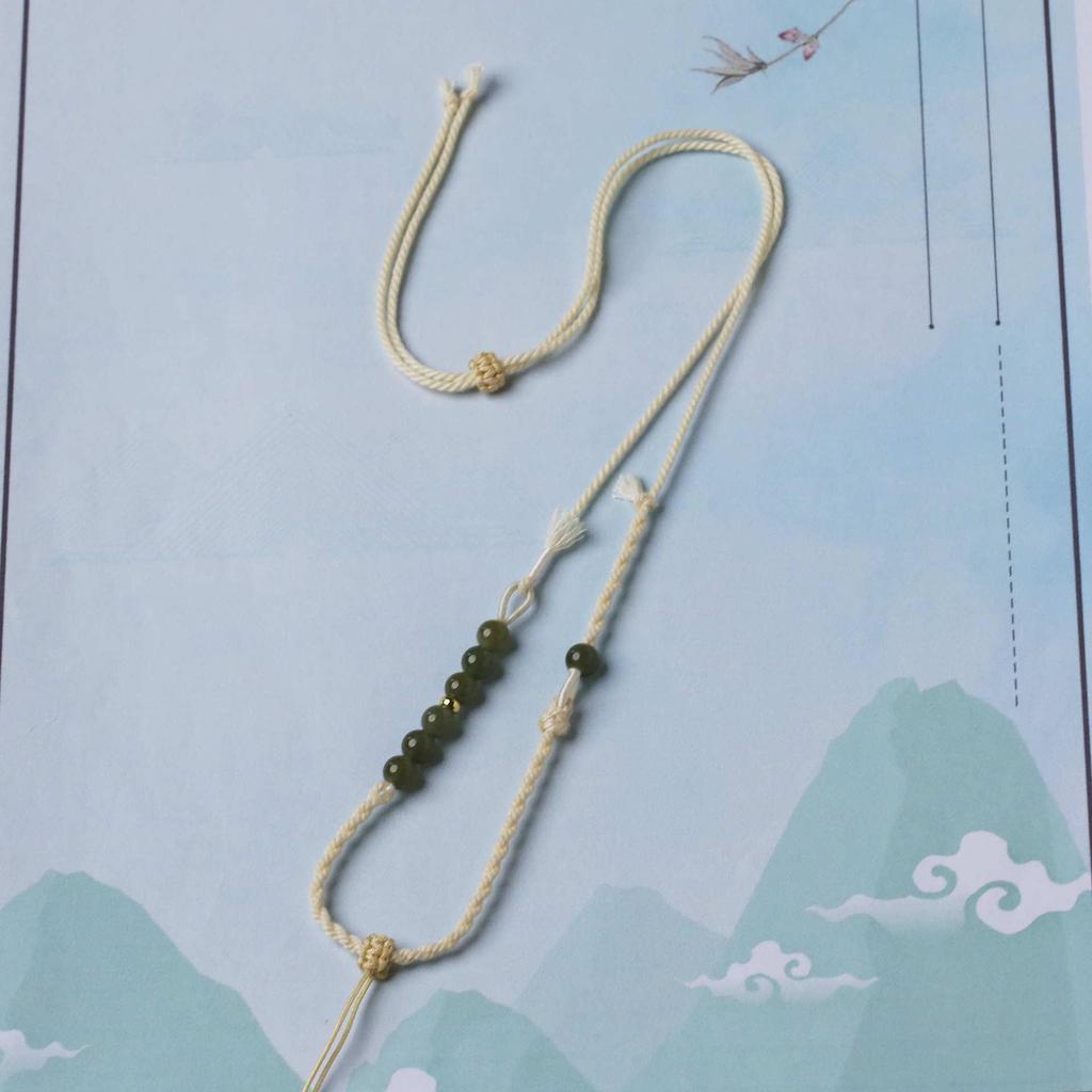 Adjustable Thin Women's Hetian Jade Clavicle Pendant Necklace