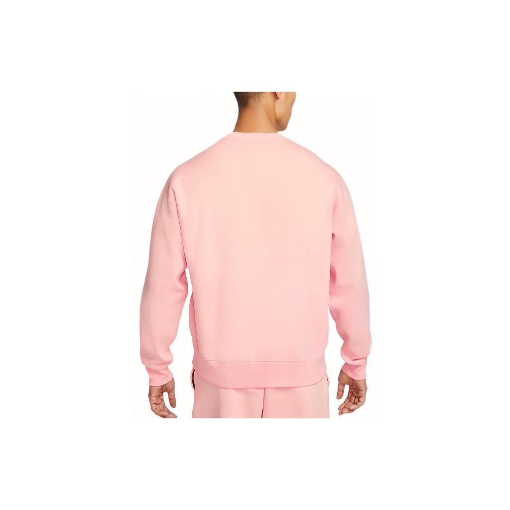 Nike Solid Color Logo Embroidered Crew Neck Sweatshirt Men Tops Pink DA0318-697
