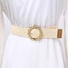 Chic Women's Woven Elastic Band Belt - Stylish PP Straw Waist Seal Accessory