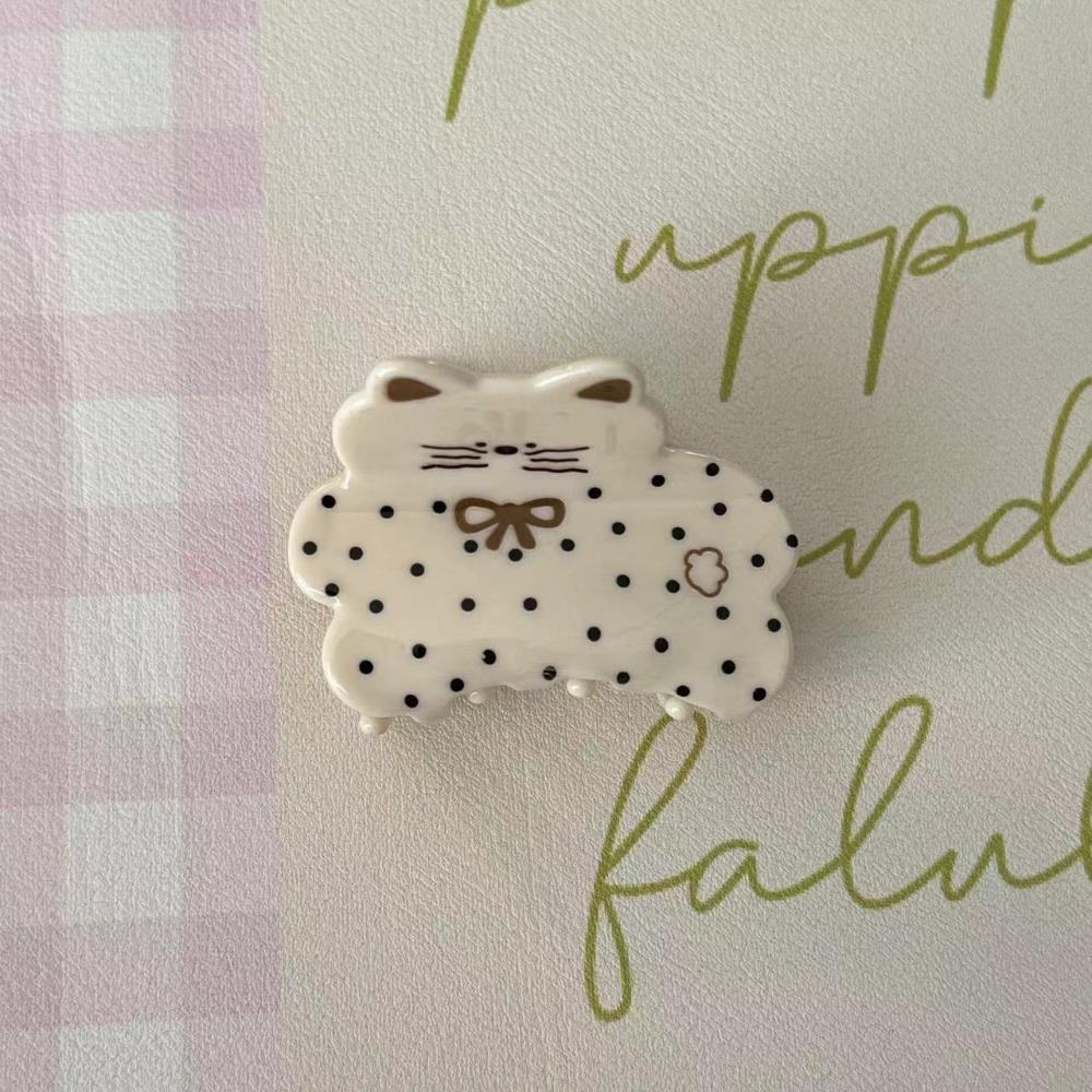 Korean Style Plaid Dog Crab Clip Puppy Small Shark Clip Sweet Spotted Cat Hair Clip  Headdress