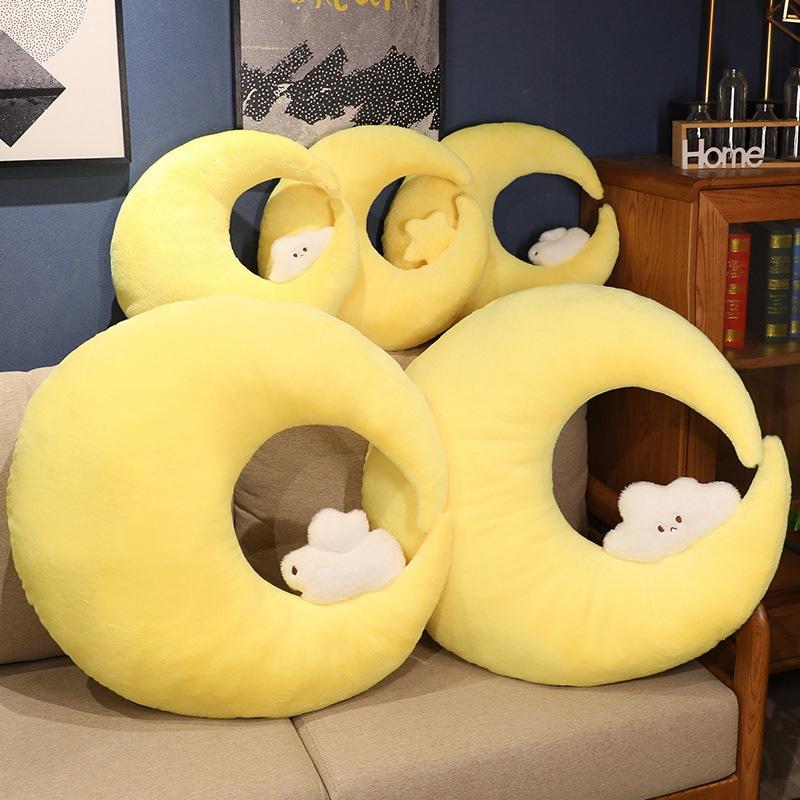 Cute Cartoon Moon And Star Plush Pillow Toy For Girls