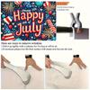 Festive Independence Day Tapestry, Bold "Happy 4th of July" Text with Fireworks, Balloons and Stars, Vibrant Patriotic Wall Art