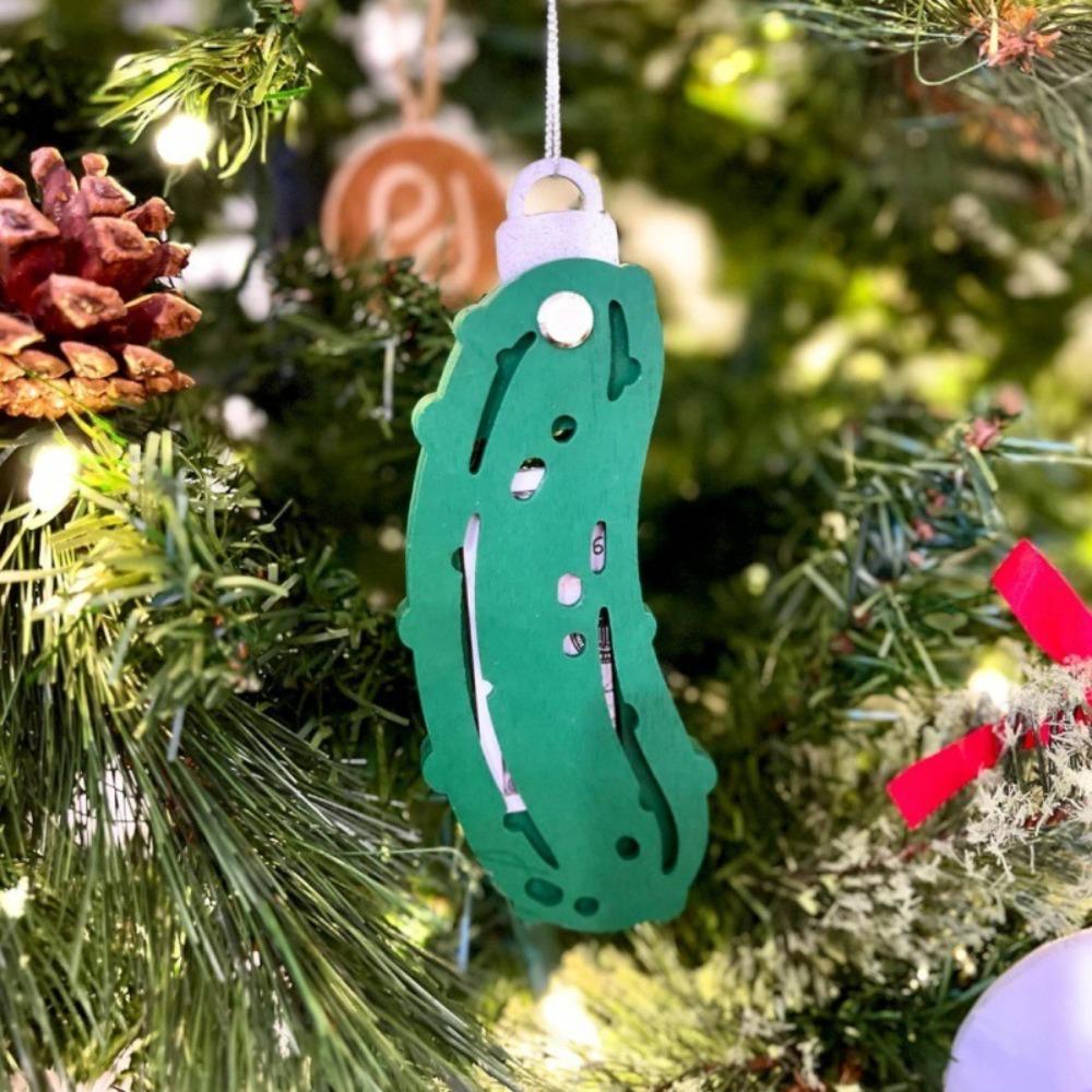 Wooden Pickle Money Holder Unique Christmas Tree Pickle Ornaments  Party Supplies