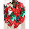 Surprising Santa Claus Funny Print Christmas Button Shirt For Men Christmas New Year Party Holiday Long Sleeve Shirt New Trend