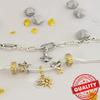 925 Silver Lucky Star & HeartDice Sparkling Bow Dangle Charm Fit Original Bracelet DIY Birthday Jewelry Gift