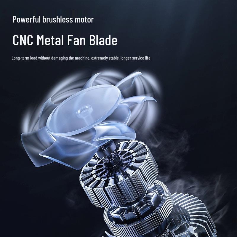 Handheld Turbo Fan: Brushless Motor, Portable USB, Ideal for Outdoor Camping