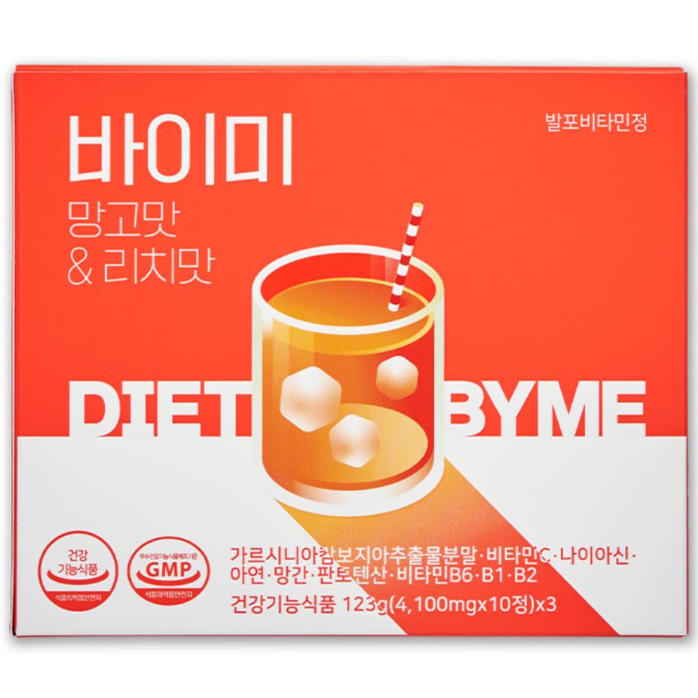

Byme Garcinia Cambogia Sparkling Vitamin Drink Tablets (Mango & Lychee Flavor), 30 Tablets, 1 Box
