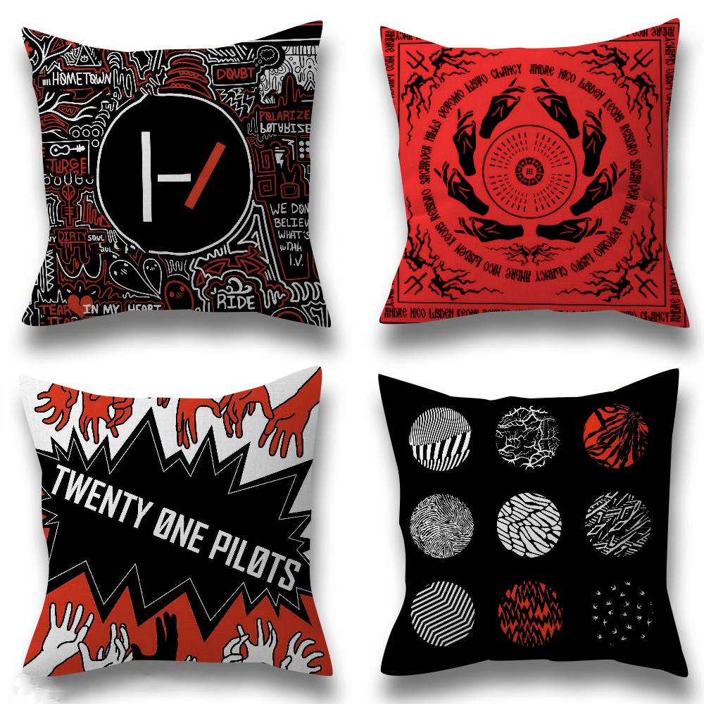 Popular T-Twenty One Pilot Band Pillow Gifts Home Office Furnishings Bedroom Sofa Car Cushion Cover Case 45X45Cm