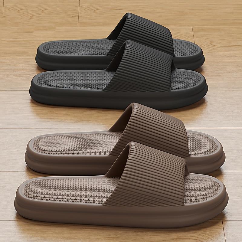 Bestellen Sie eine Nummer größer Sommer-Hausschuhe Flip-Flops Mann Indoor Home Frau Schuhe EVA weiche Sohle Hausschuhe Dusche Home Slides Paar rutschfeste Casual Sandalen
