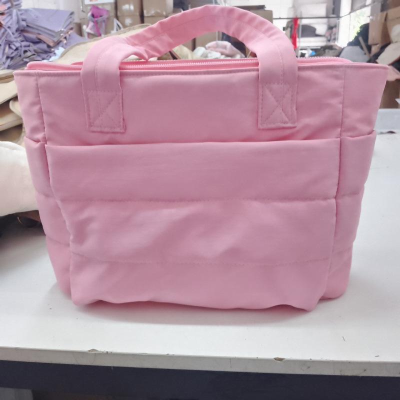 Women'S Lightweight Puffy Tote Bag, Soft Quilted Handbag For Travel Work Beach Gym Shopping