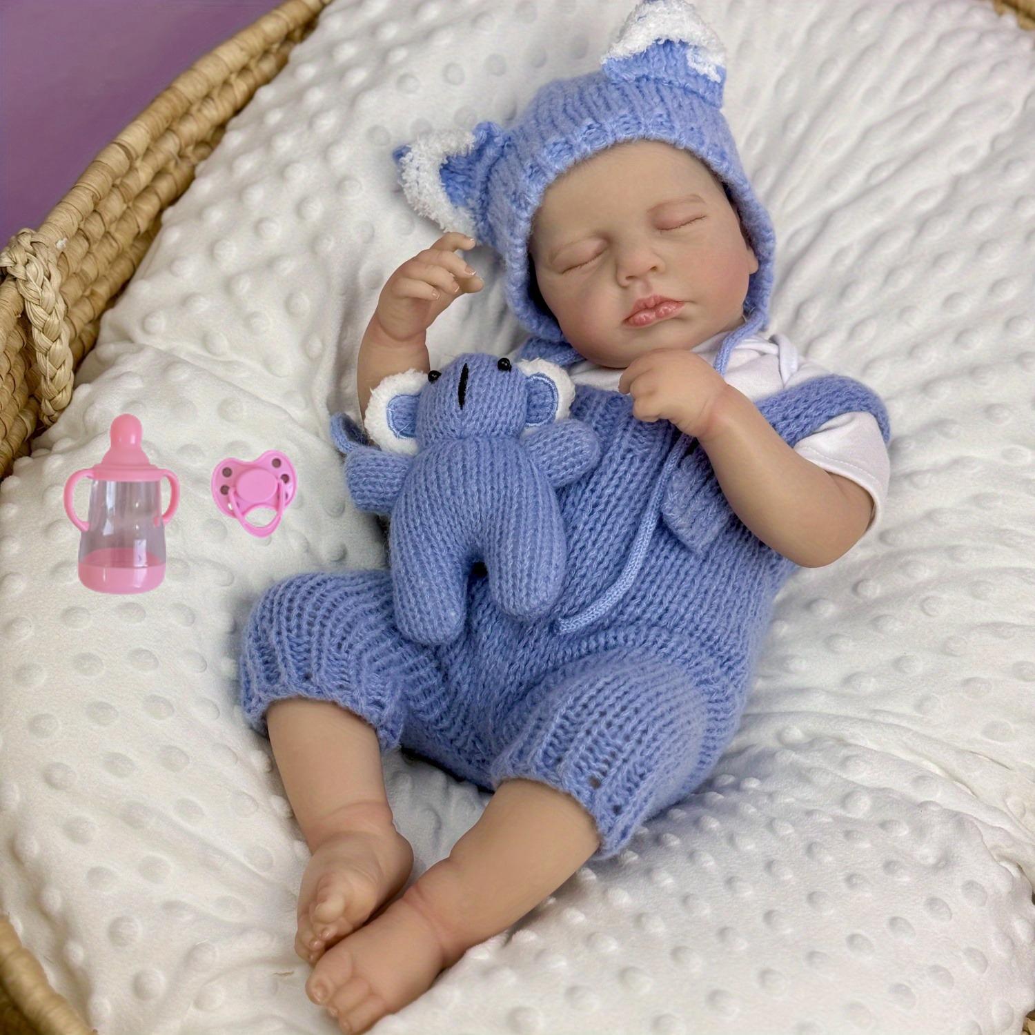 

BZDOLL 19Inch 3D Skin With Visible Veins 48CM Lovely Asleep Reborn Baby Doll Toy For Girl Vinyl Limbs Soft Cloth Body Doll Cute Handmade Birthday Gift cloth body doll