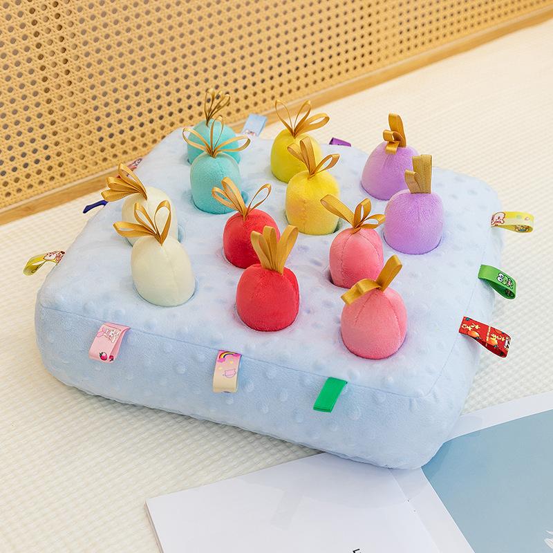 

Radish seat cushion pillow educational children pull radish plush toy 30 cm 0.38kg синий