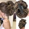 Updo Synthetic Wavy Hair Bun Hair Extensions Claw Clip On Donut Chignon  for Women Girls