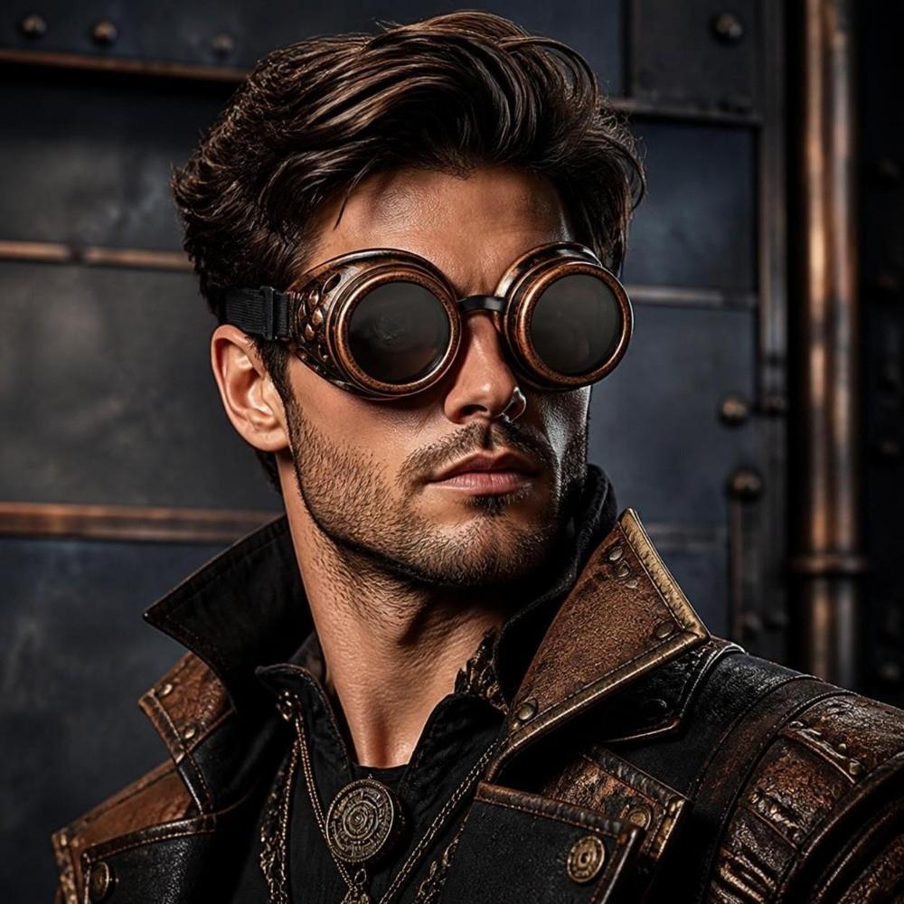 Occhiali Steampunk in Metallo Occhiali da Pilota Retrò Occhiali Steampunk Moda Vintage Halloween