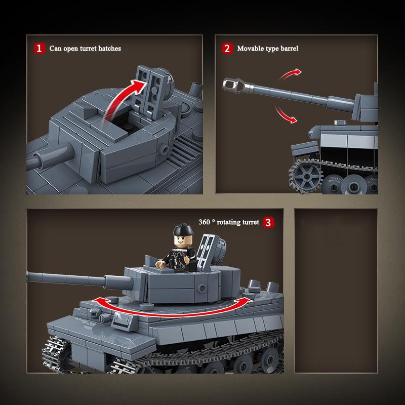 Hot Sale Military Tanks US Army WW2 War Weapon Soldier Figure Model Building Block Brick Game Kid Gifts Children Toys