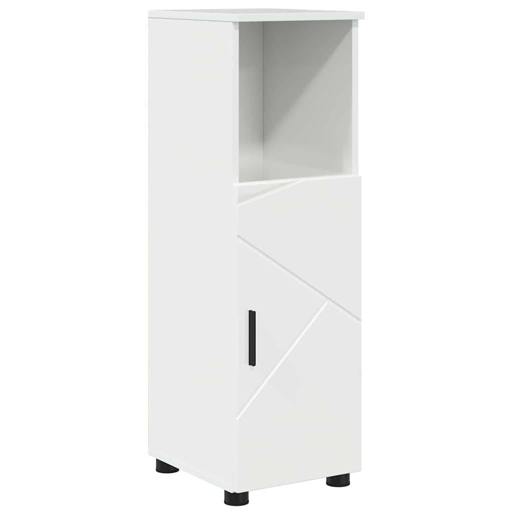 Bathroom Furniture Set 5 Pcs High Gloss White Particleboard & Metal
