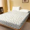 1 Cartoon Fun Vegetables Carrots Printed Matte Fitted Sheet, Bedroom Printed Bed Cover, Bedding (Excluding Pillowcases)