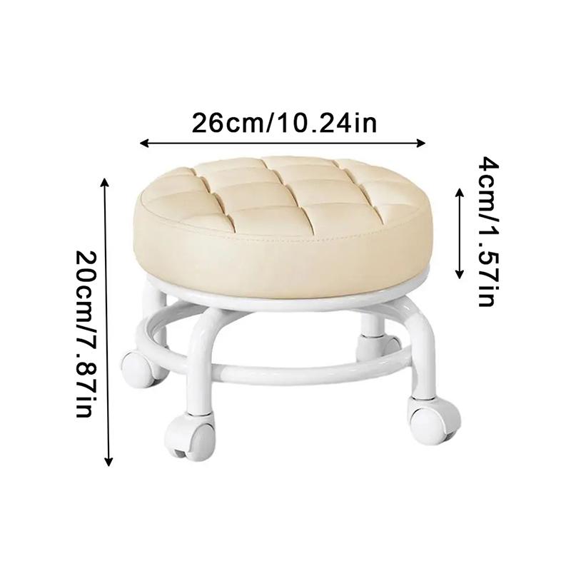 Household Furniture Pulley Low Stool Small Footstool Children Round Stool Chair Living Room Mini Sofa Stool Move With Wheels
