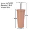 710ml Vacuum Insulated Stainless Steel Tumbler With Ceramic Coating Inner Straw Lid Hot Cold Drinks