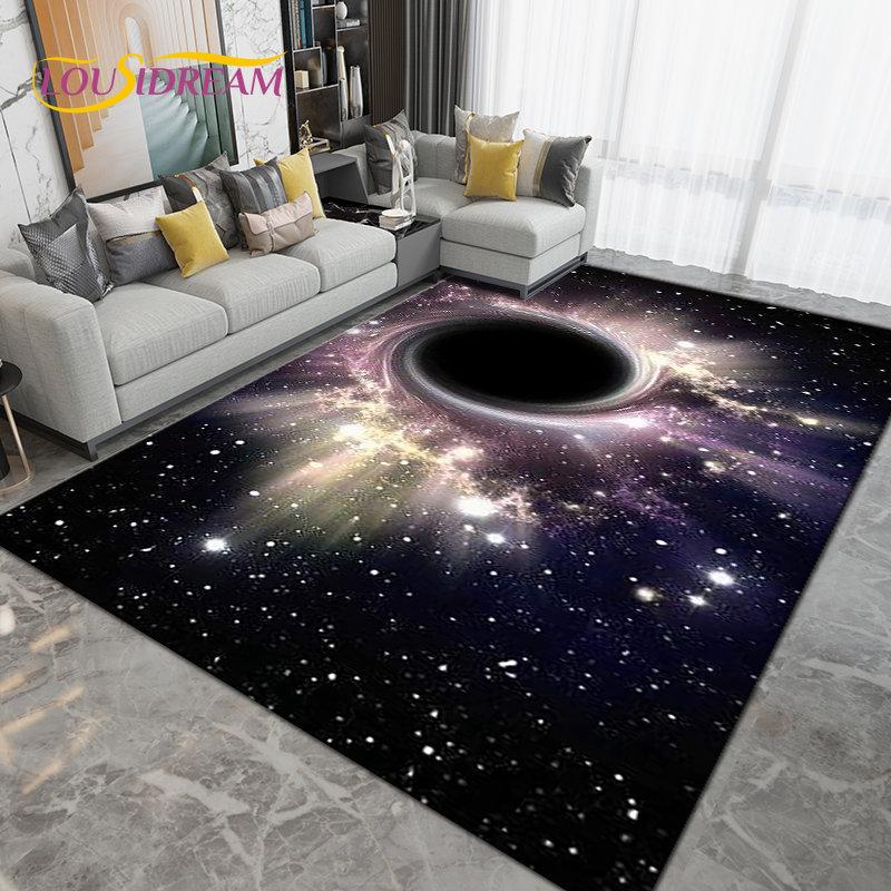 Galaxy Universe Space Stars Earth Area Rug Large,Carpet Rug for Living Room Bedroom Sofa Doormat Decoration,Non-slip Floor Mat