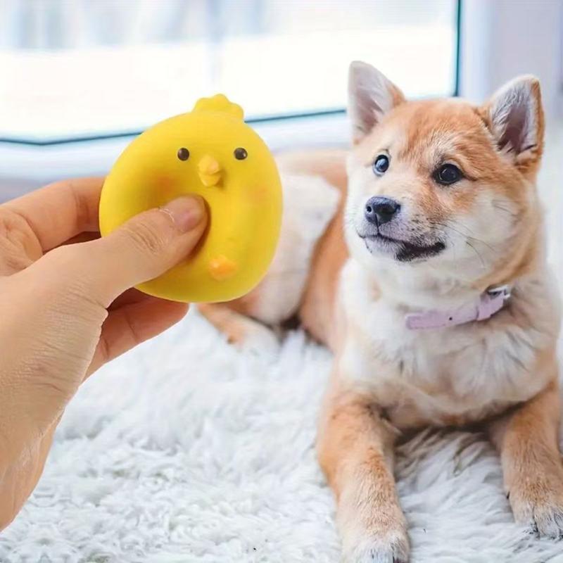 Süße Hühner-Haustier-Quietschspielzeuge Gummi-Hunde-Kauspielzeug Zähne reinigen Bissfest Haustierbedarf für Hunde