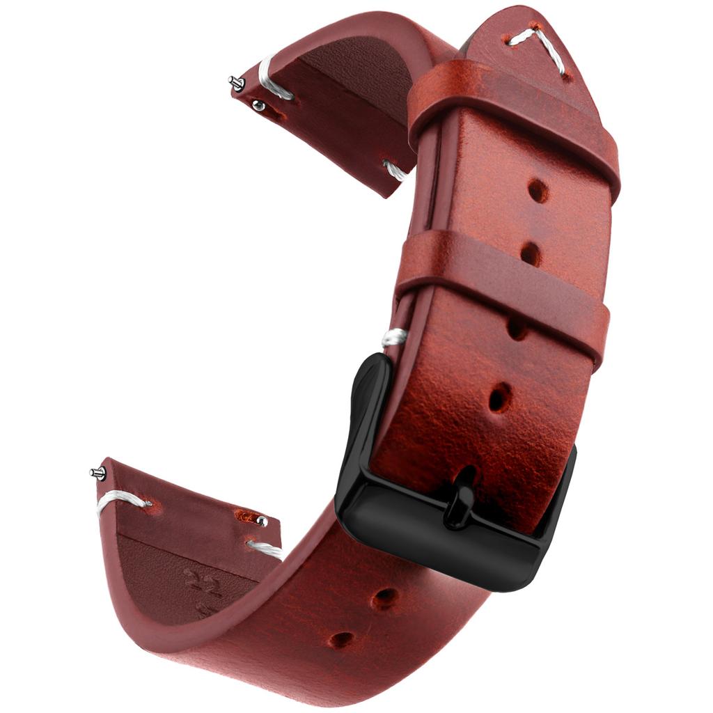 Wax Genuine Leather Watch Band, Quick Release 18mm/19mm/20mm/21mm/22mm/24m Watch Straps, for Samsung, Seiko, Oris, Citizen Watch