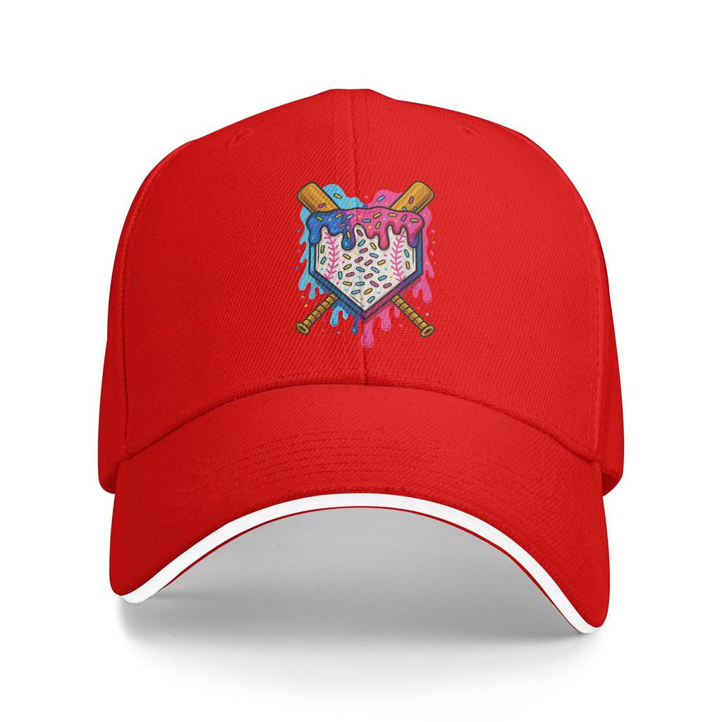 Baseball Boys Ice Cream Drip Baseball Baseball Cap Fitted Retro Men Women Trucker Hat Sunscreen Outdoor Sport Baseball Caps Gift