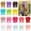 6 Inches Colorful Elegant Hair Bows with Clip Kids Girls Big Ribbon Hair Clip Hairgrips Baby Headwear Ponytail Hair Accessories