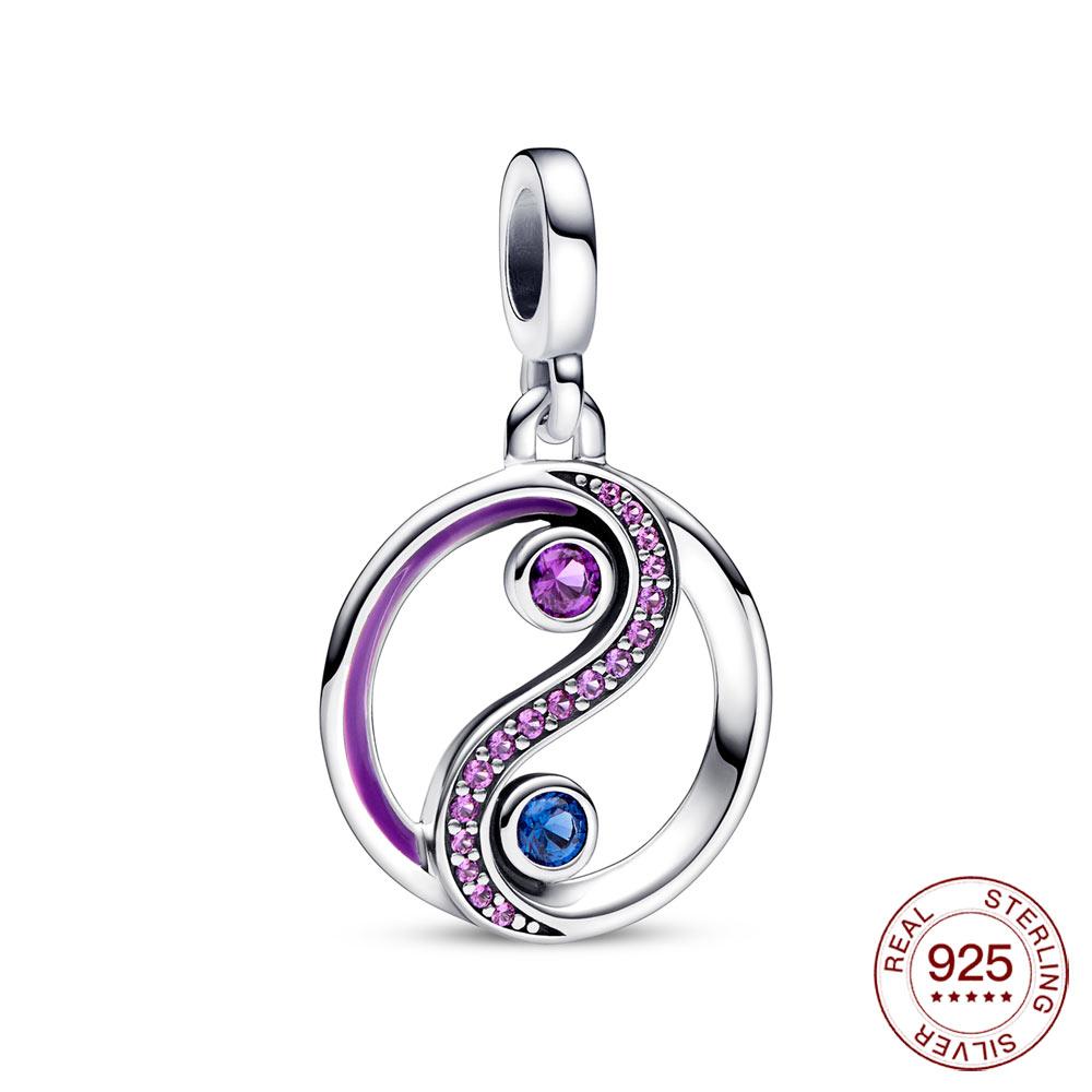 Novo Real S925 Prata Esterlina Me Charm Unicórnio Estrela Hoop Bead Fit Original Me Pulseiras Mulheres Coração Jóias Para Presente