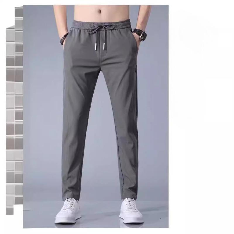 Summer Thin Stretch Quick-drying Trousers Men's Sports Pants Ice Silk Loose Breathable Pants Men