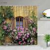 3D European Rural Town Street Landscape Printing Shower Curtain For Bathroom Curtains Waterproof Polyester Home Decor With Hooks
