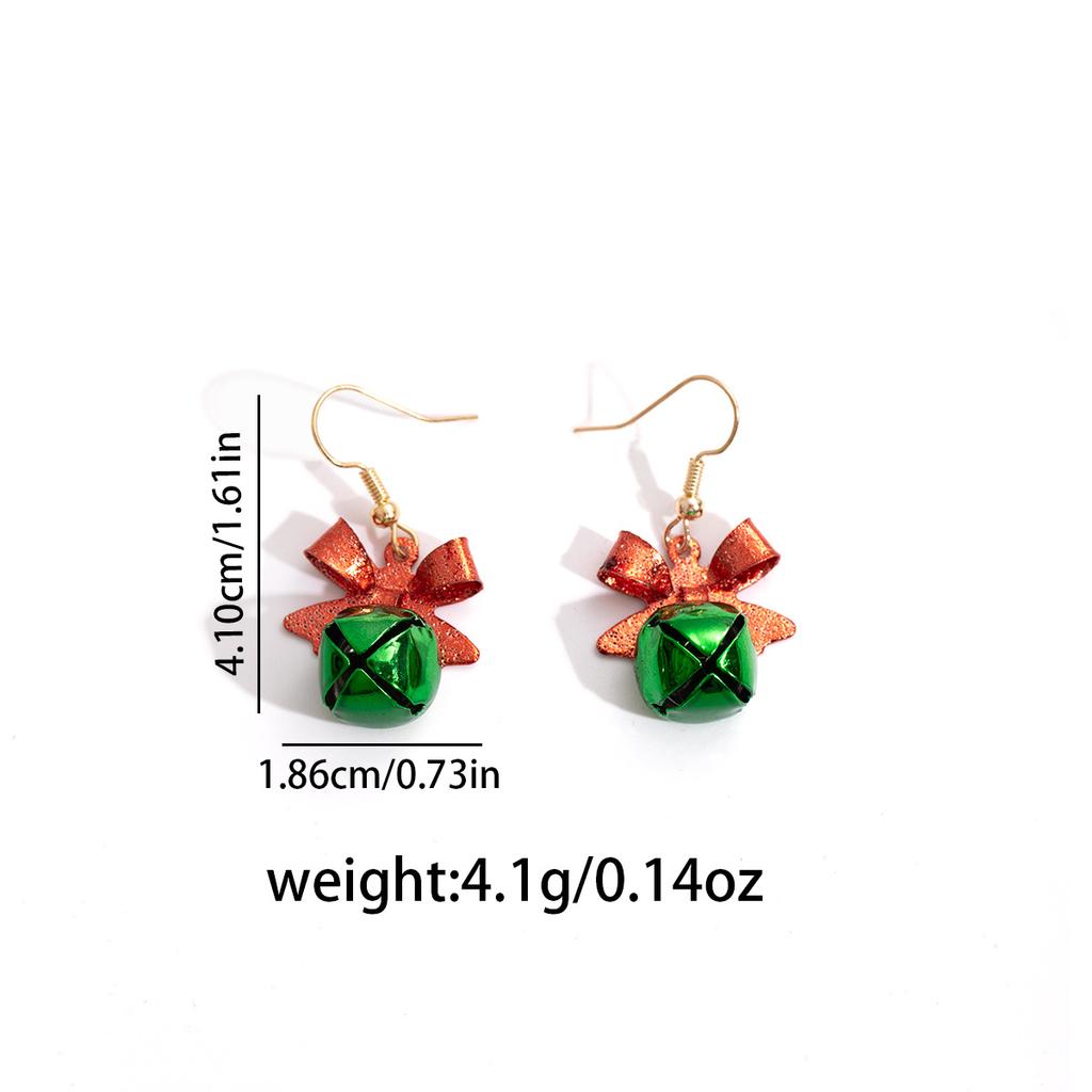 Christmas Bell Bow Earrings Fashion Creative Design Holiday Festive Jewelry for Women Girls