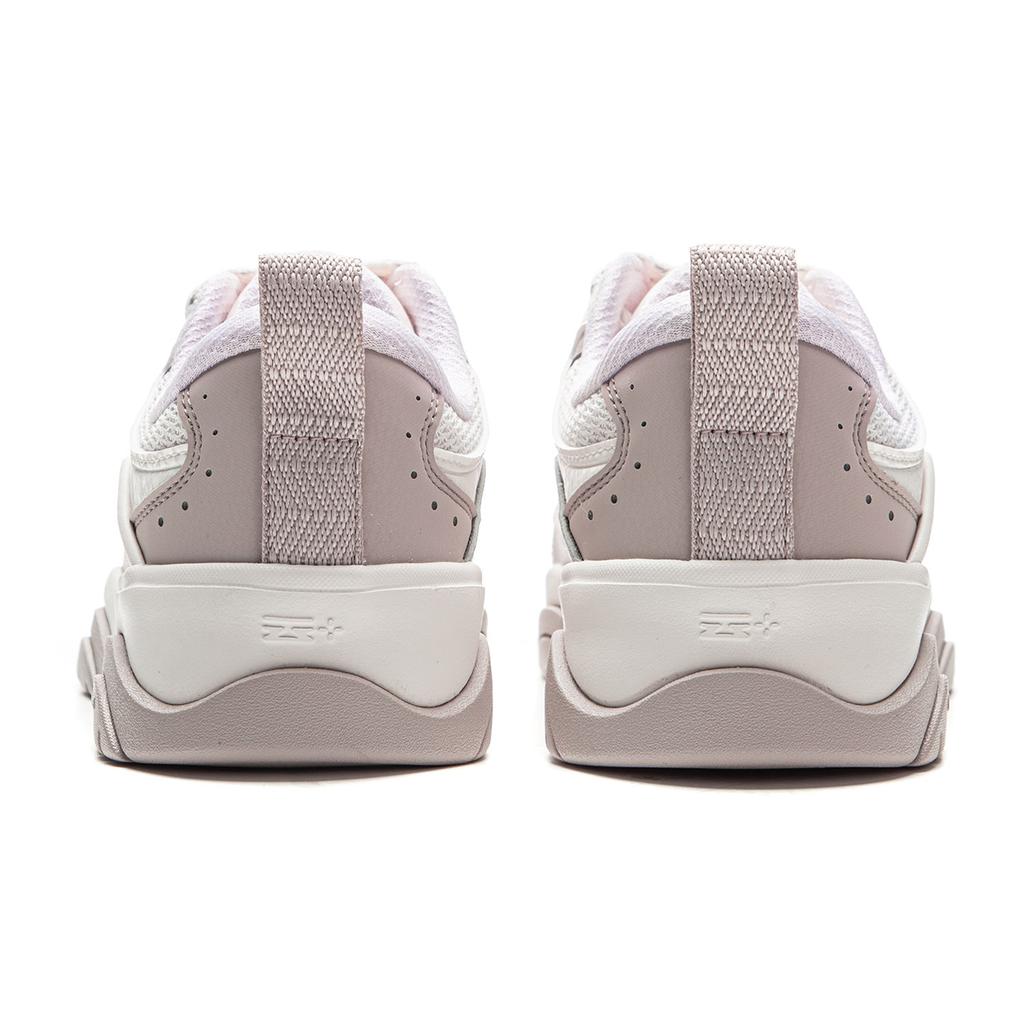 Li Ning Journey 2.0 Bouncy Shoes Thick Sole Height Increasing Shock Absorption Versatile Low Top Sneakers Women sneakers White Purple AGCV328-2