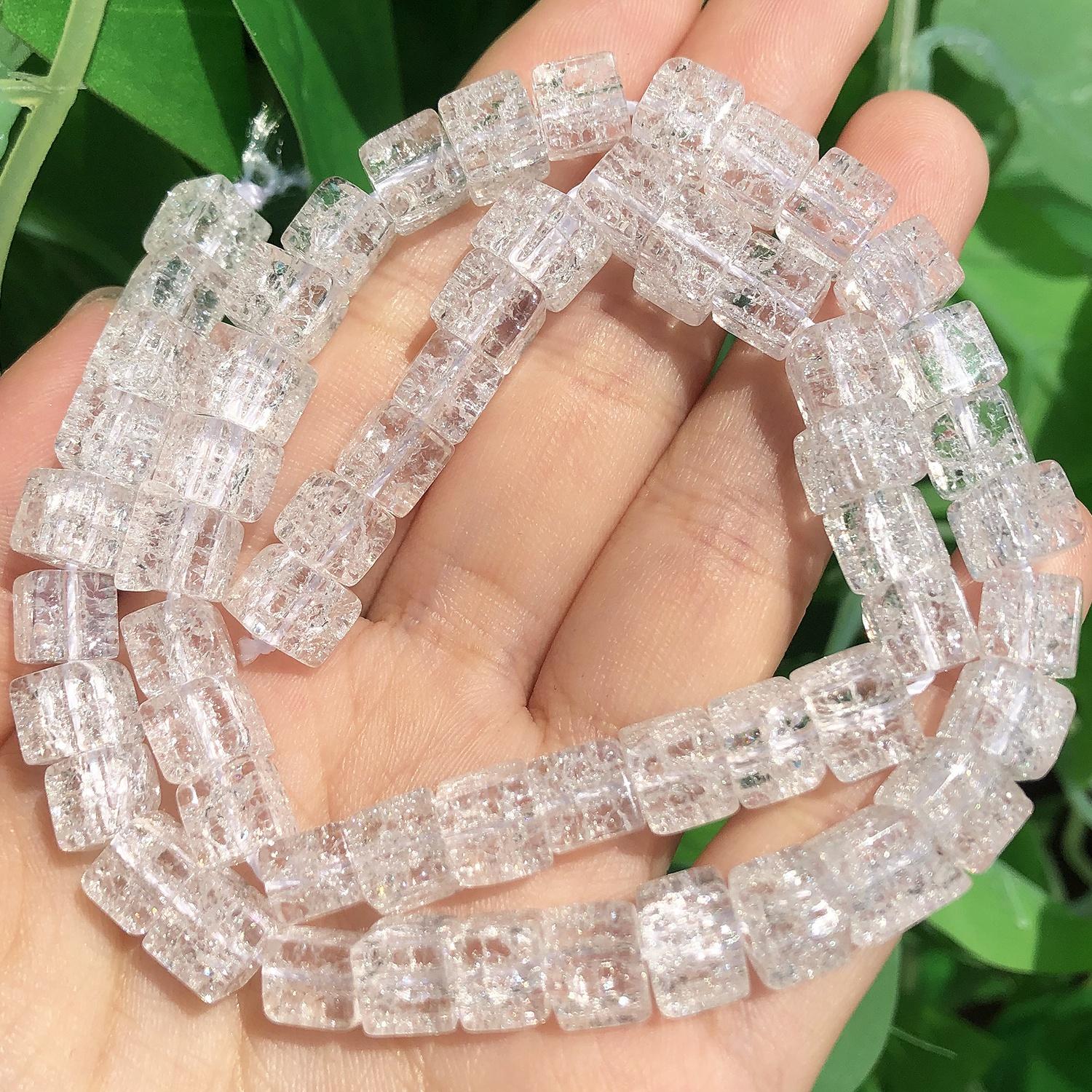 

8 ммx8 мм 1 шт. квадратные снежные треснувшие хрустальные бусины, разноцветные натуральные кубические свободные бусины для изготовления ювелирных изделий, браслет, ожерелье, аксессуары 8mm (approx 58pcs) белый