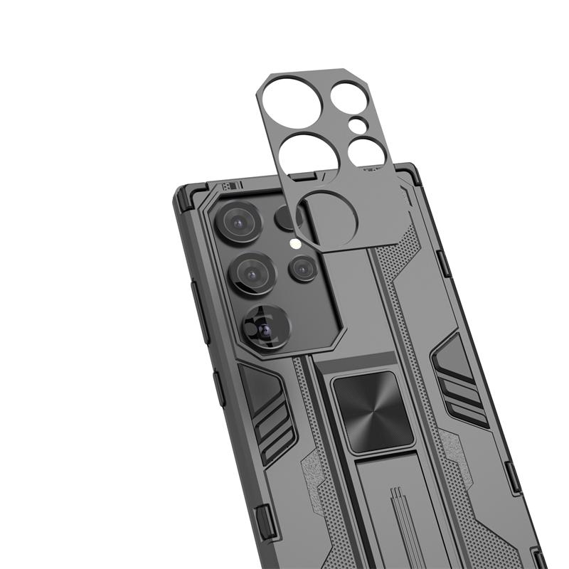 Pouzdro pro Samsung Galaxy S24 Ultra 5G s magnetickým stojánkem do auta, nárazuvzdorné brnění, zadní kryt pro Samsung S24 + Plus S 24 Ultra