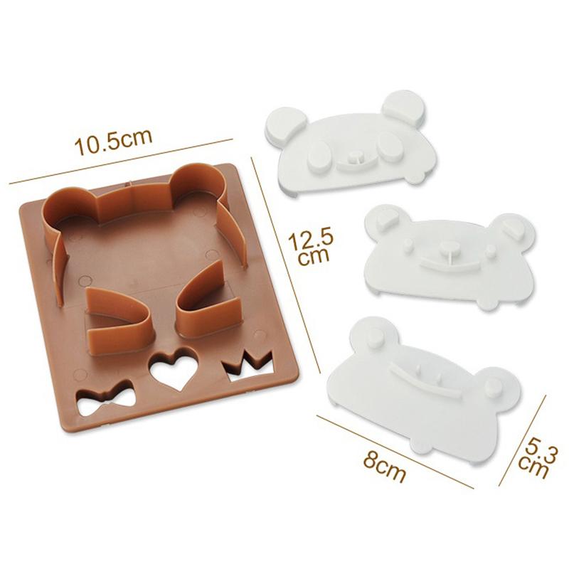 1Pc Cute Sandwich Bear Face Mold Shaper Bread Cutter With 3 Expression Safe Diy Food Mould Panda Shape Baking Tool For Kids