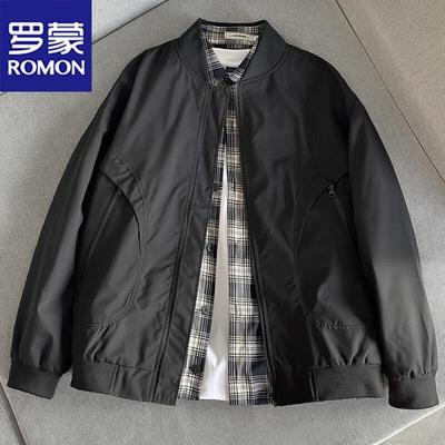 Men's Loose Fit Stand Collar Casual Jacket