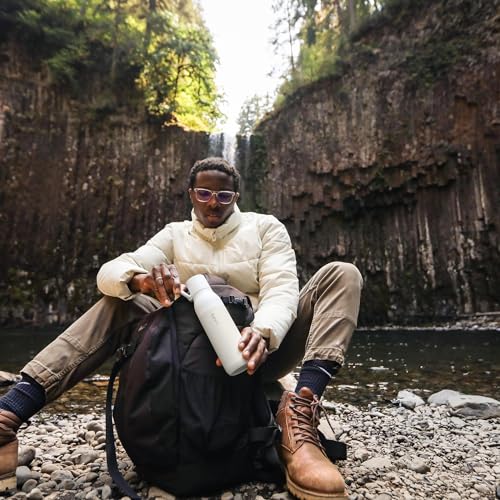 LARQ Granite White Bottle Filter - 500ml Water Bottle with Filter, Keeps Water Cold & Hot (Vacuum Flask), Removes Lead, Heavy Metals, Chlorine, and Ot