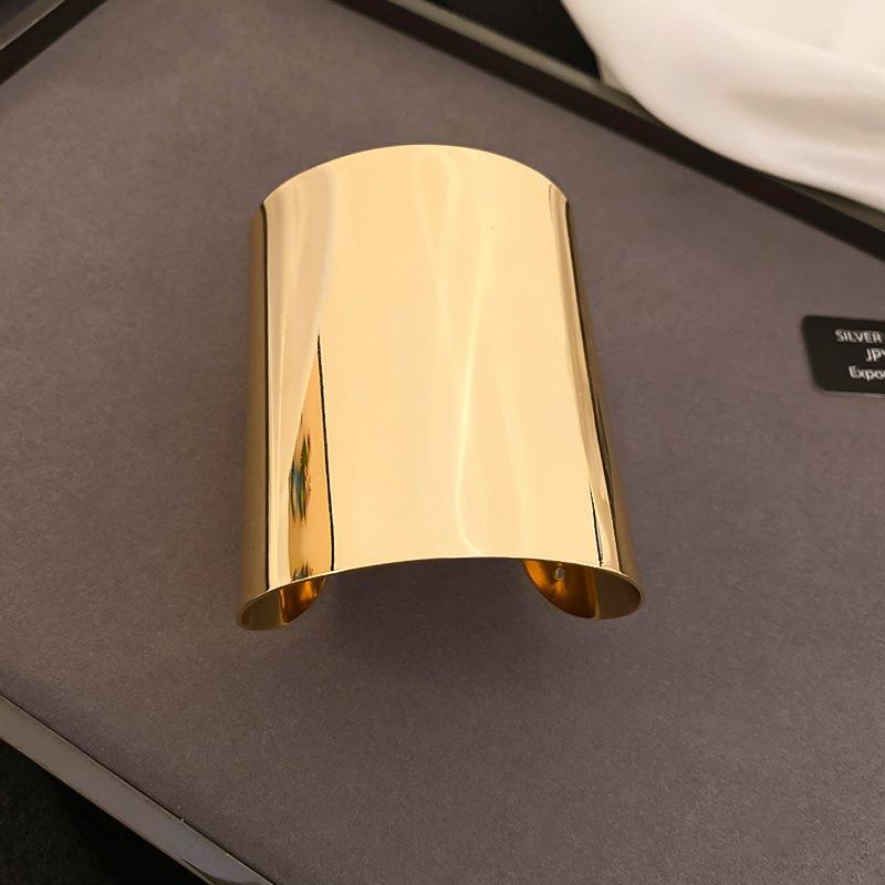 Metal-sensitive smooth surface pleated texture open bracelet fashionable simple versatile bracelet niche design jewelry