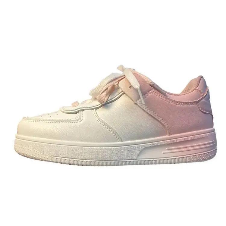 Fashion Women's Running Shoes 2024 Fashion Breathable Walking Sneakers Thick Sole Platform Shoes Women Gradient White Vulcanized Shoes