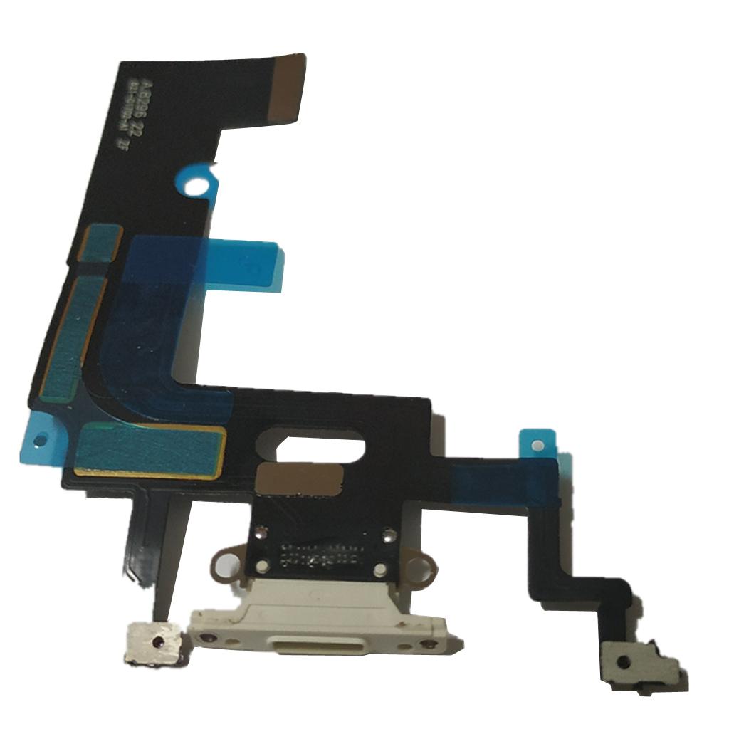 1xUSB Charging Port Flex Cable w/ Mic Replacement for iphone xr White