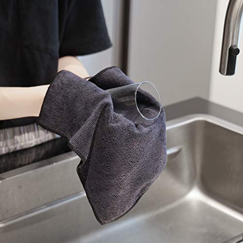 [BLKP] PEARL METAL Black Microfiber Cleaning Cloths, Square, 30x30cm, Pack of 10 (AZ-5110)