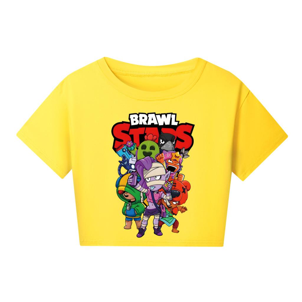 4094 Kid Girls Brawl Stars Print Short Sleeves Short T-Shirt