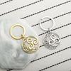 Celtic Knot Stainless Steel Keychain Triple Spiral Ring Design Fashion Couple Pendant Practical Lucky Charm